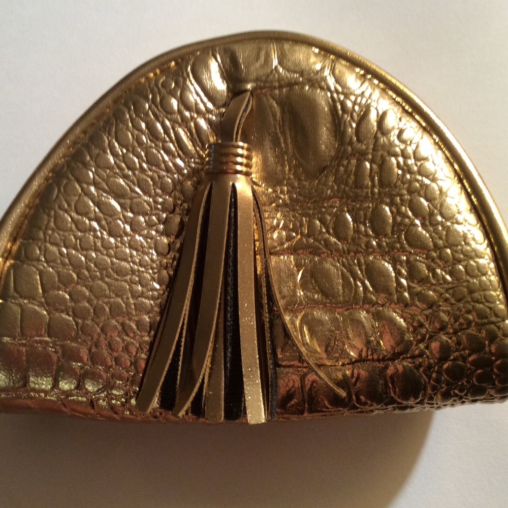 Gold Coin Small Zip Pouch withTassel
